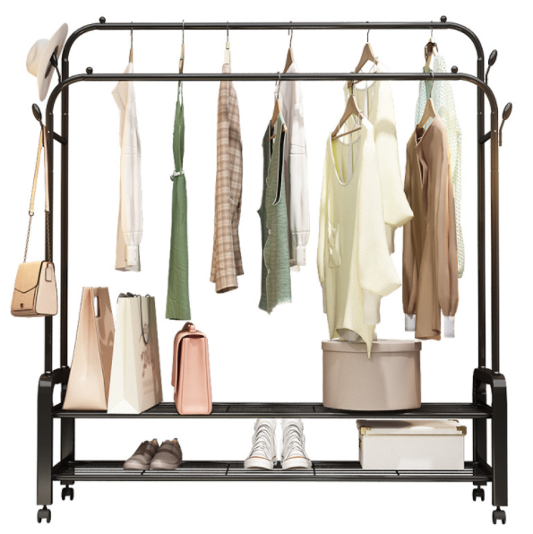 Modern style golden cheap luxury customized stainless steel double pole hanging clothes drying rack