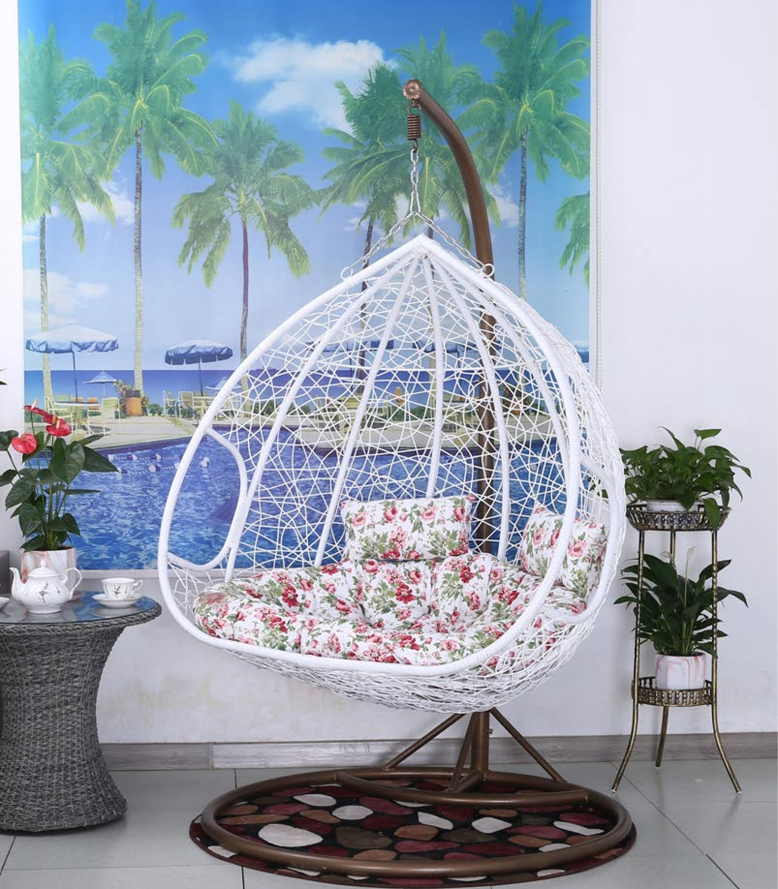 Hot Sales Canopy Garden Egg Rattan Ceiling Outdoor Garden Wood Swing ...