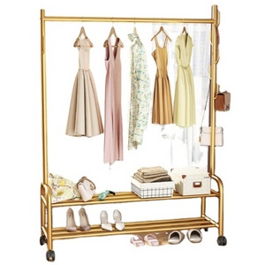 Rack Freestanding Hanger Double Pole Multi-functional Bedroom Clothing Rack