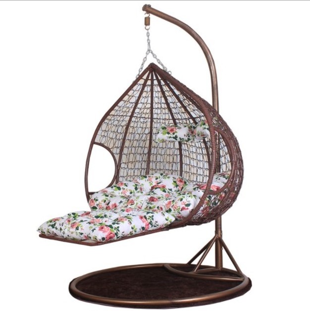 Furniture Manufacturer Wicker Rattan Garden Adult Patio swings Hanging Egg Swing Chair With Metal Stand