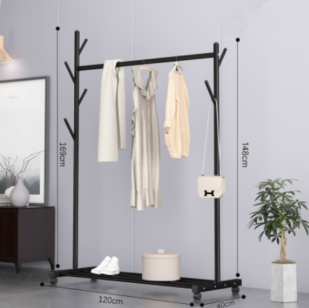 high quality clothes racks with shoes shelf bag hat hook one rod garment drying metal clothes display racks