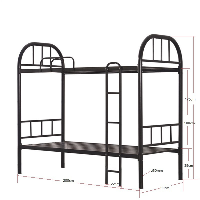 Detachable strong structure Steel Bed Frames Single Double Metal Bunk Beds Single Thin Foam Metal Bunk Bed Mattress Cheap Price