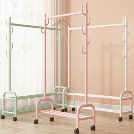 Nordic clothes hanger rack stand iron gold modern high quality wholesale clothes stands & shoe racks