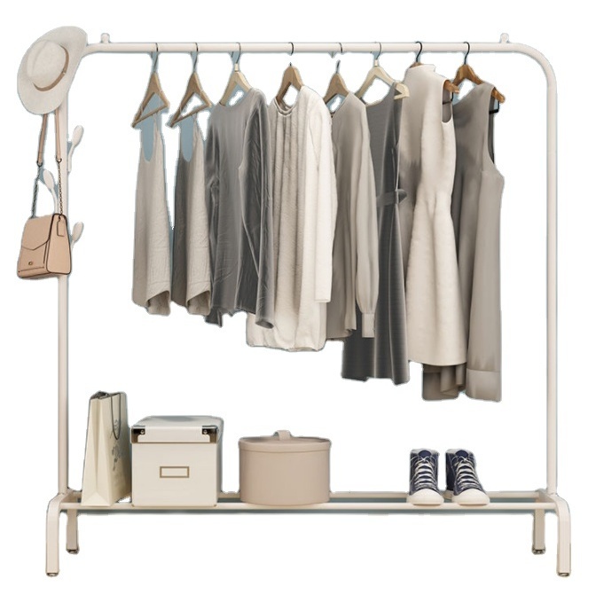 Clothing Stand Double Pole Balcony Clothes Storage Rack Portable Garment Hanger clothing rack