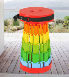 Outdoor portables good quality sturdy camping hiking fishing step folding telescopic round stool