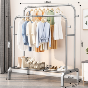 Metal Garment Rack Freestanding Single Hanging Rod Garment Closet Organizer Rack Bedroom Clothing Rack