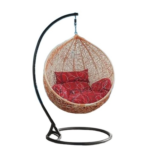 Hot sale indoor outdoor comfortable steel frame pe rattan black best quality swing egg chair