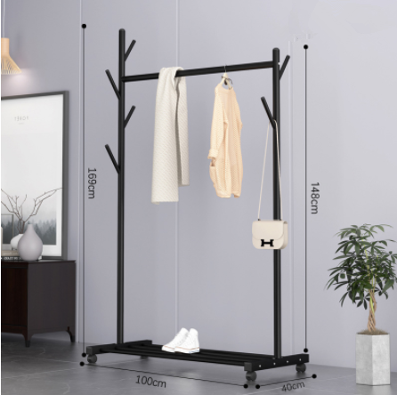 high quality clothes racks with shoes shelf bag hat hook one rod garment drying metal clothes display racks