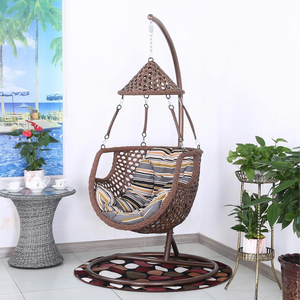 Rattan Swing Chairs Garden Furniture Outdoor 2 Seat 3 Seater Chair Hammock Patio Hanging Egg With Stand Metal