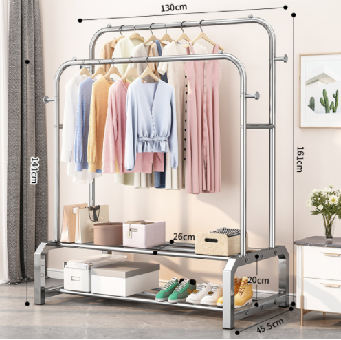 Metal Garment Rack Freestanding Single Hanging Rod Garment Closet Organizer Rack Bedroom Clothing Rack