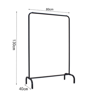 Clothing Single Rod Garment Rack with Shelves Metal Hang Dry Clothes Rack