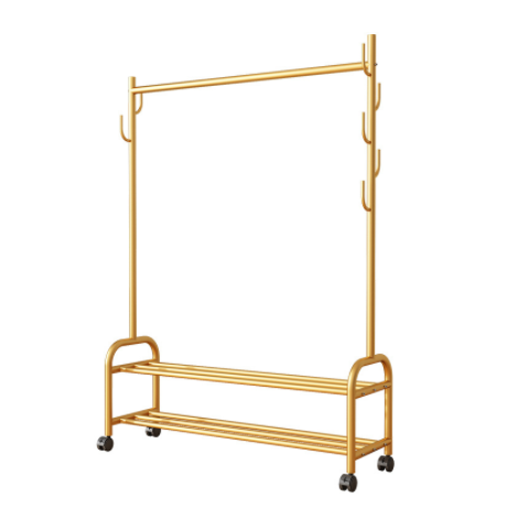 Heavy Duty Clothes Rail Rack Garment Hanging Display Stand Shoe Storage Gold Clothing Rack