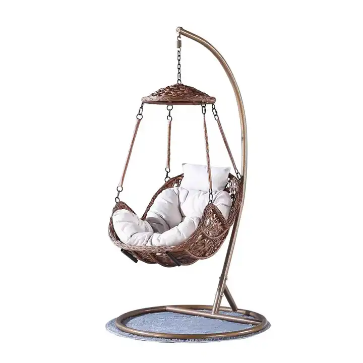 Rattan Swing Chairs Garden Furniture Outdoor 2 Seat 3 Seater Chair Hammock Patio Hanging Egg With Stand Metal