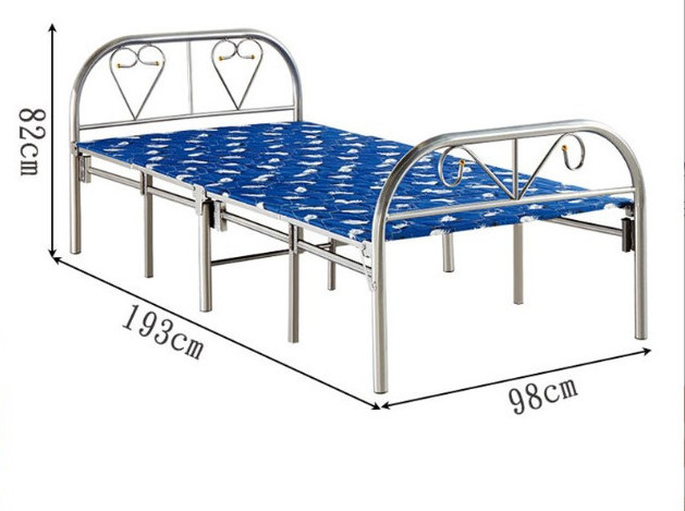 Free sample lightweight thickening steel pipe children space saving camping folding bed