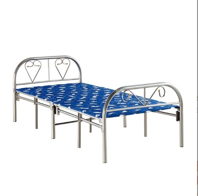 Free sample lightweight thickening steel pipe children space saving camping folding bed