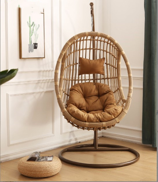 Factory wholesale white safety easy assembly  pe rattan egg swing chair