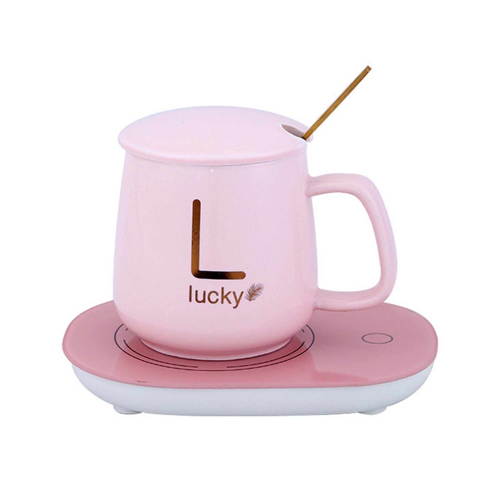 Manufacturer Custom 55 Degrees Thermostatic Porcelain Coffee and Tea Cups Smart Heated USB Charging Mug with Spoon