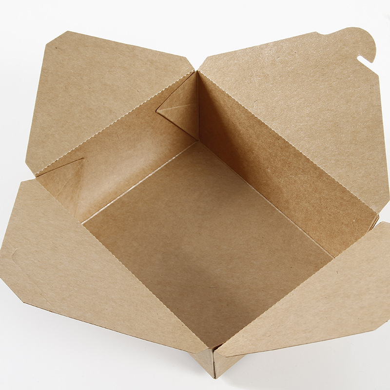 Custom Recycled Brown Kraft Paper Food Grade  Salad Sandwich Takeaway Packaging Box for Lunch fast food