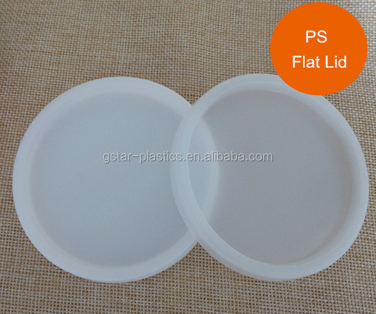 New Style Disposable White Flat PP Plastic Yogurt Cup Lids Covers for Cans Customized 75mm and 85mm