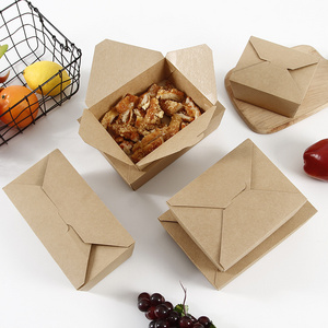 Custom Recycled Brown Kraft Paper Food Grade  Salad Sandwich Takeaway Packaging Box for Lunch fast food