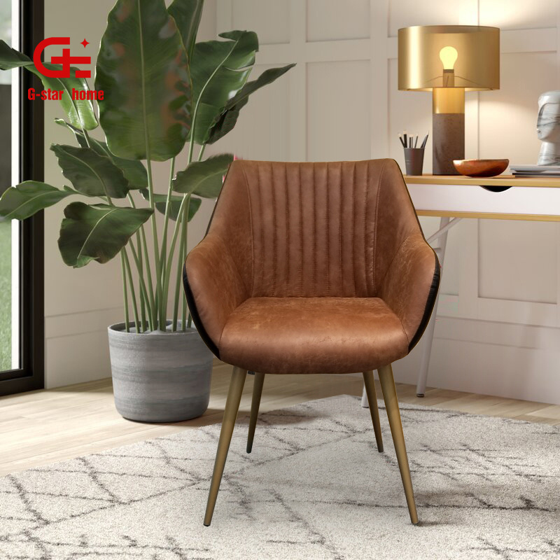 Luxury Leather Dinning Chair Living Room Upholstery Arm Chair Dining Wholesale with Wood Legs Home Furniture Dining Table Modern