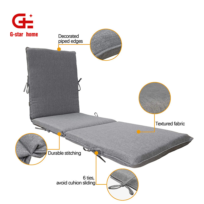 Hot Selling Wholesale Beach Chair Cushion Outdoor Chaise Lounge Chair Cushion