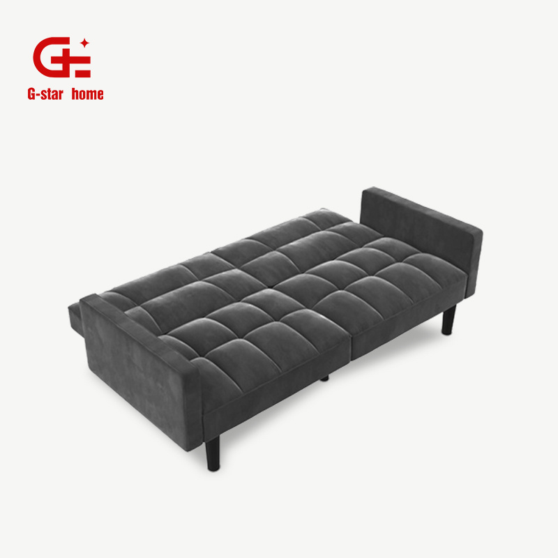 Comfort Puffy Convertible Sofa Sleeper Futon with Arms Modern Living Room Fabric Tufted Sofa