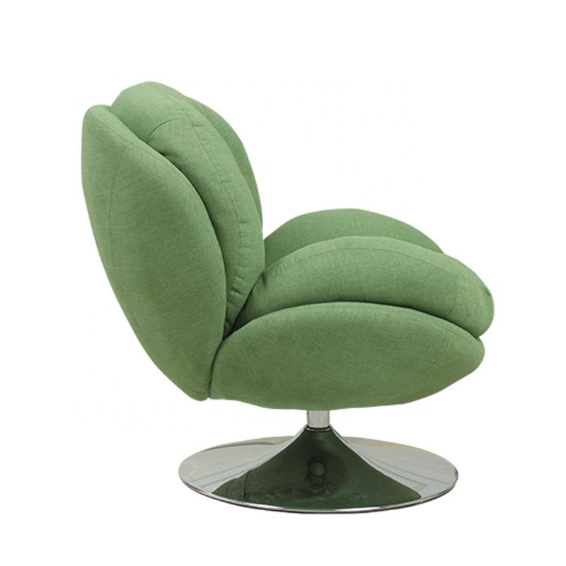 Round base swivel leisure chair mushroom design egg chairs comfortable green velvet chairs