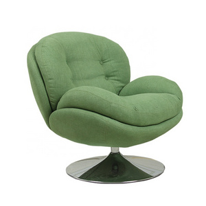 Round base swivel leisure chair mushroom design egg chairs comfortable green velvet chairs