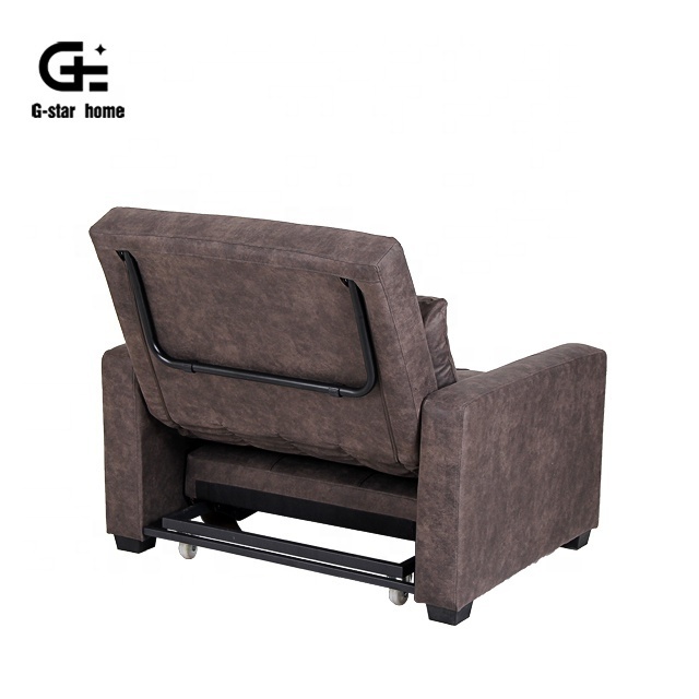 Adjustable Backrest Headrest Single Recliner for Living Room Faux Leather Lounge Armchair Set Folding Lazy Sofa Chair