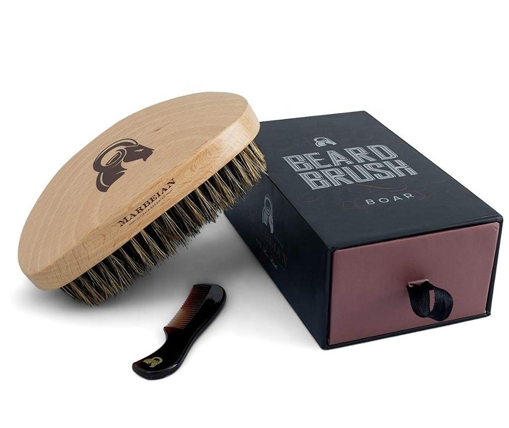 100% boar bristle beard brush packaging box Custom hair brush custom gift box cosmetic packaging boxes