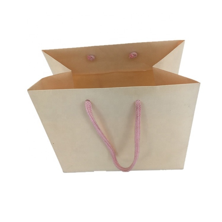 Custom mini gift bags small wedding gift bags customized logo biodegradable white kraft paper bags