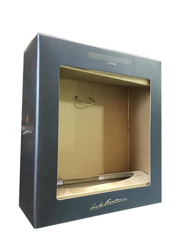 Custom printed premium black corrugated wine boxes customized cardboard wine boxes Embossed texture folding wine boxes