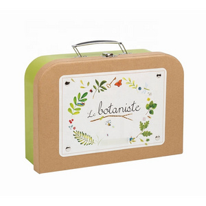 Custom paper suitcase with handle Children's toy packaging suitcase box