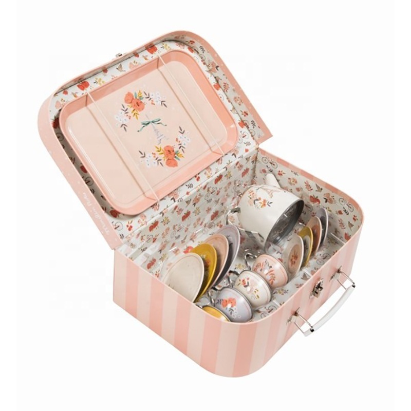 Custom paper suitcase with handle Children's toy packaging suitcase box