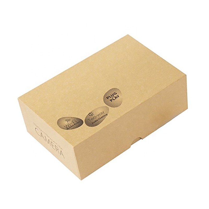 Recycled Kraft Paper Boxes With Lid And Base For Wireless Smart Home Camera Packaging