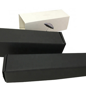 Foldable black E- flute corrugated boxes Recyclable black mailer box Custom colored corrugated box for umbrella packaging