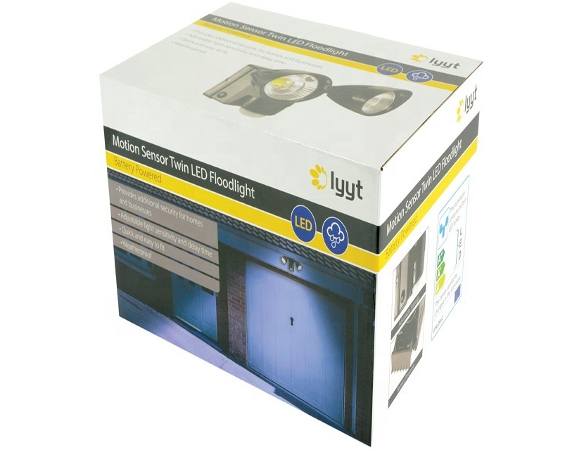 Best-selling motion sensor twin LED floodlight packaging box Ceiling light packaging box Bulb light packaging box