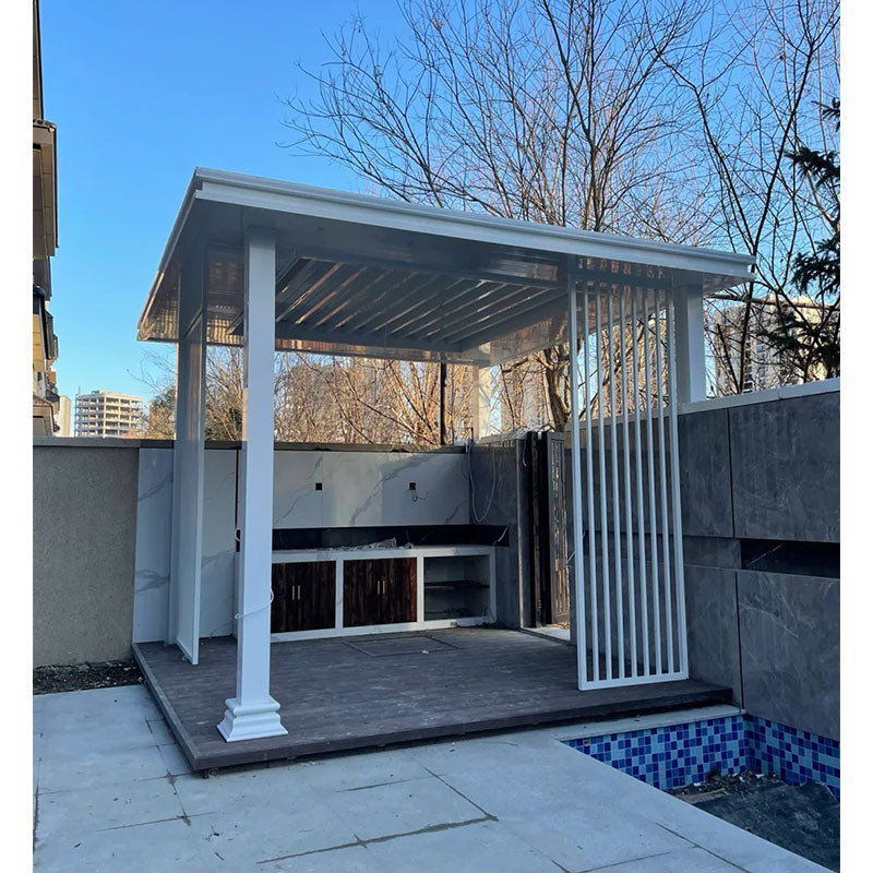 Customize Outdoor Waterproof Louver Roof Garden Aluminium Pergola With Side Blinds