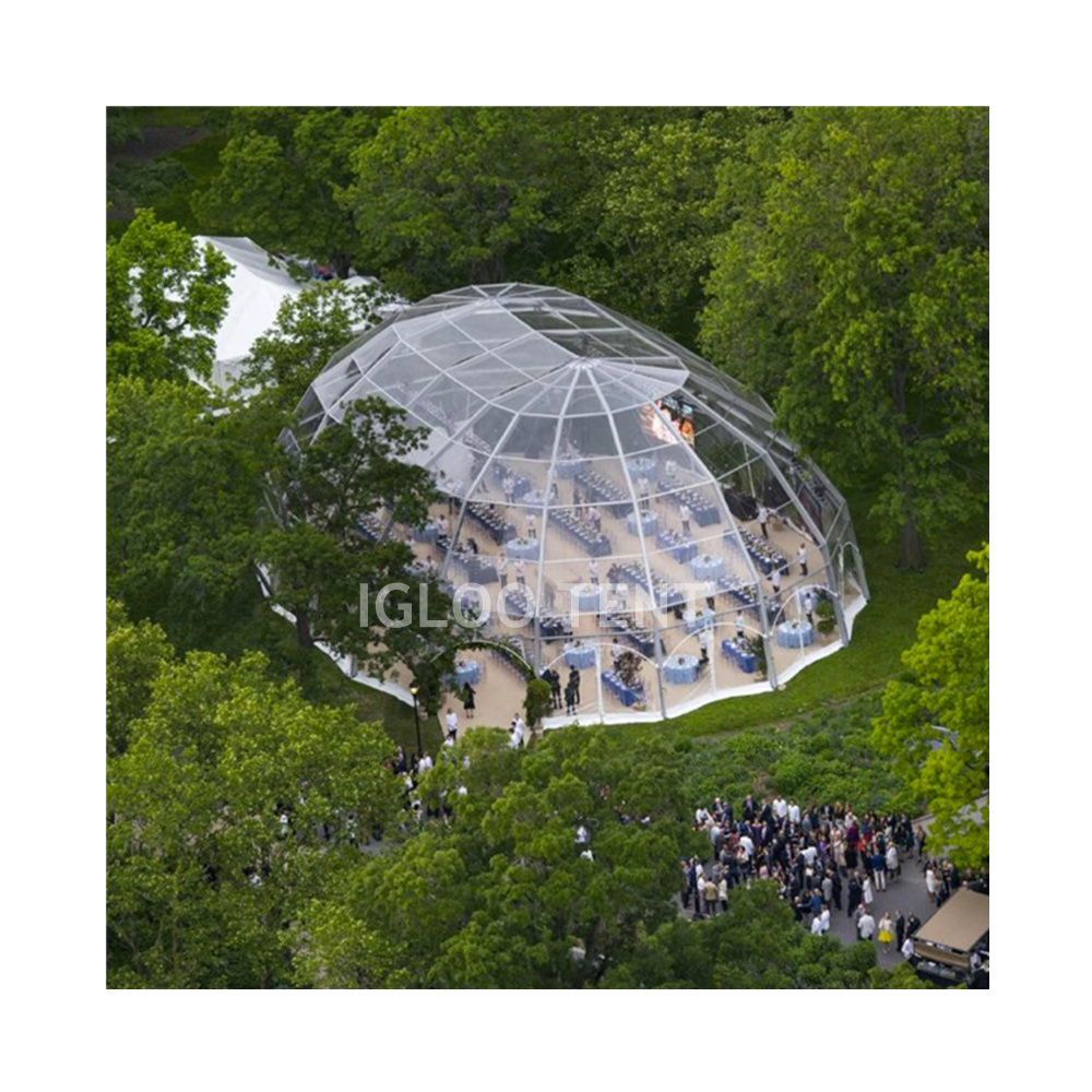 Big clear outdoor large transparent party event igloo dome stretch structure wedding marquee tents for events 500 1000 people