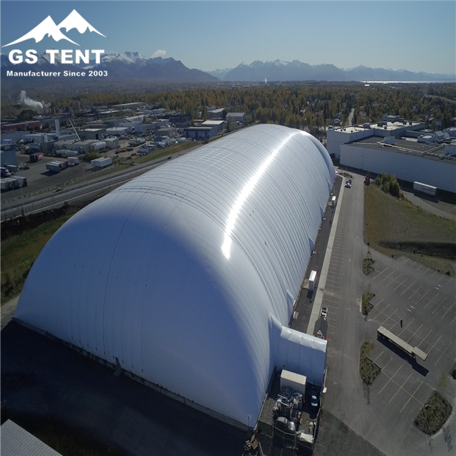 soccer pitch air dome supported structure