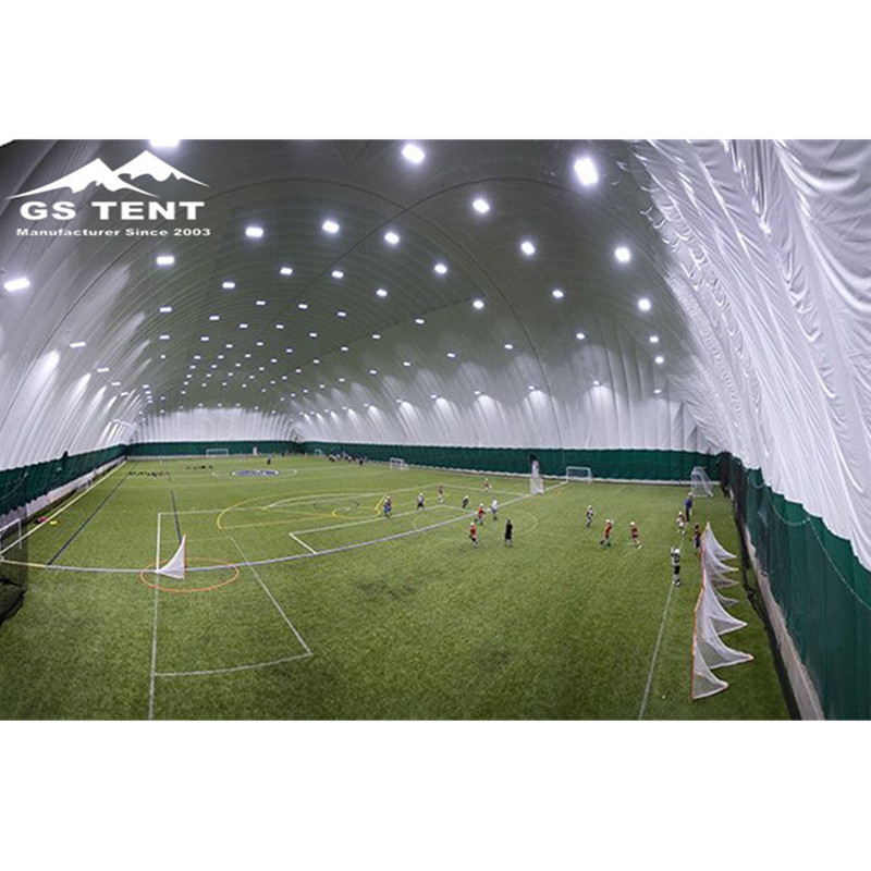 soccer pitch air dome supported structure