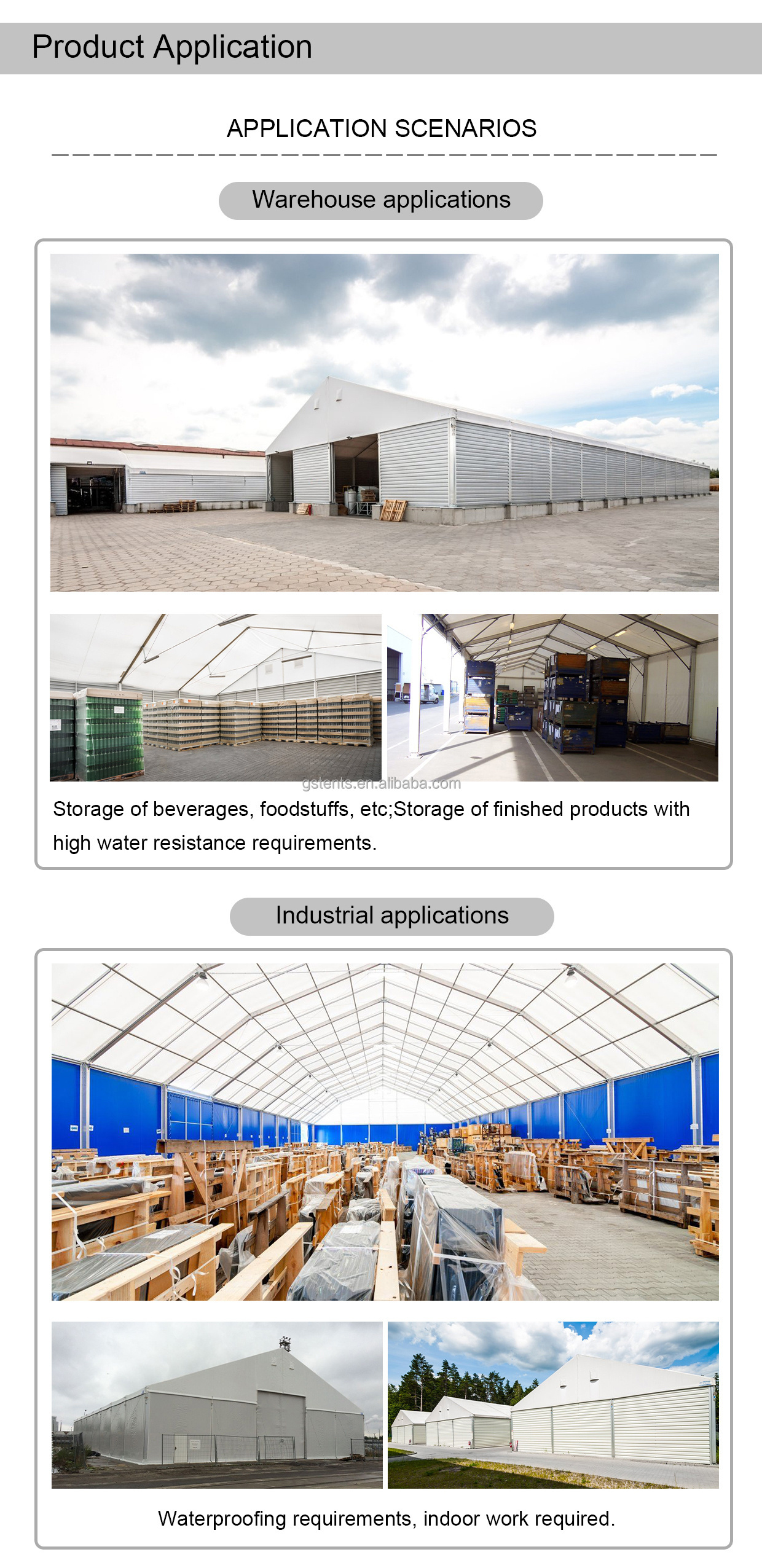 Carpas Industriales 50X100m Warehouse Cover Storage Shelter Custom Warehouse Production Tent Carpa Industrial 6000 M2