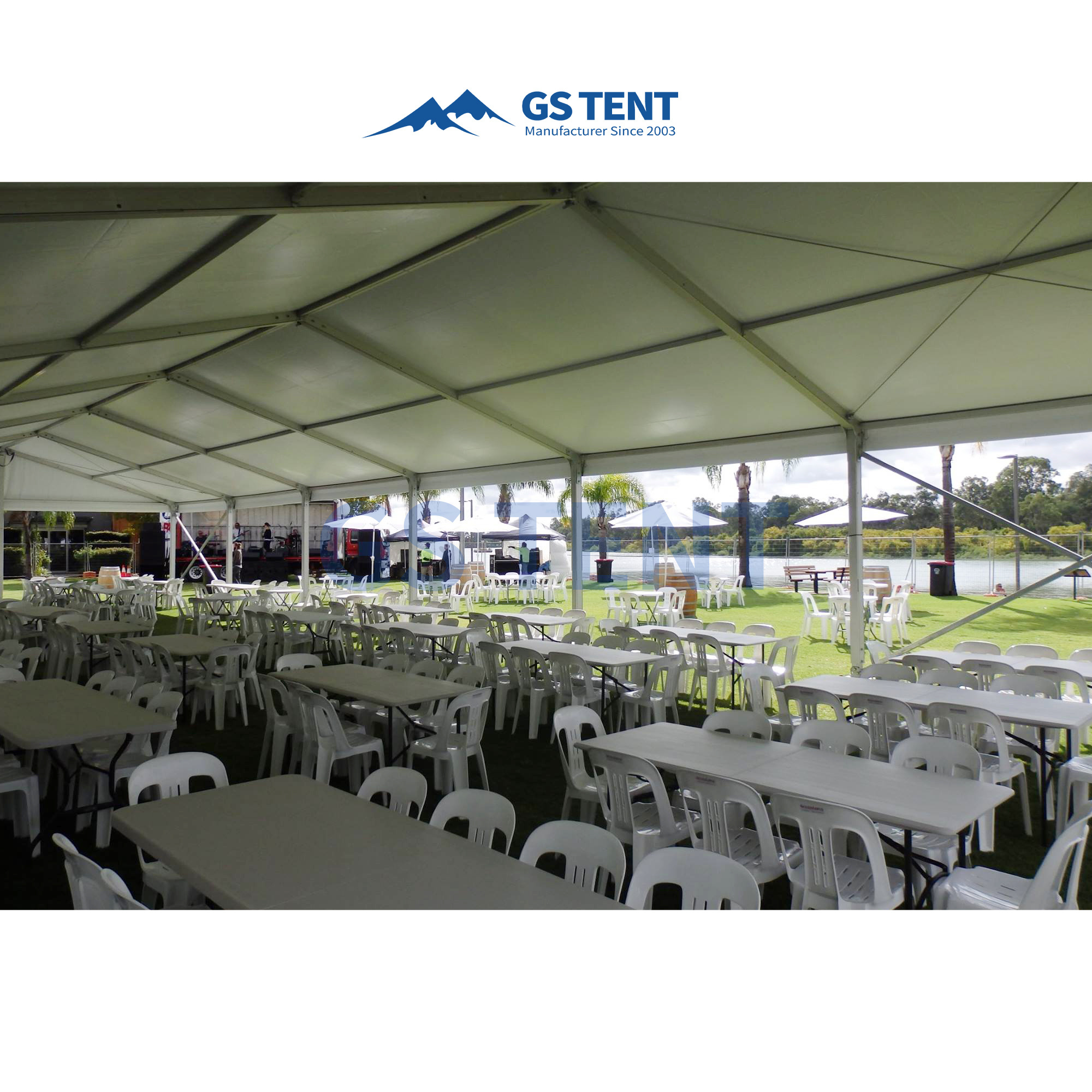 Span 10m 20m 30m Gaoshan Uniflex Party Tents With Glass Wall