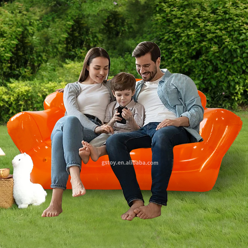 Outdoor Camping Double Seat PVC Inflatable Air Sofa Chair