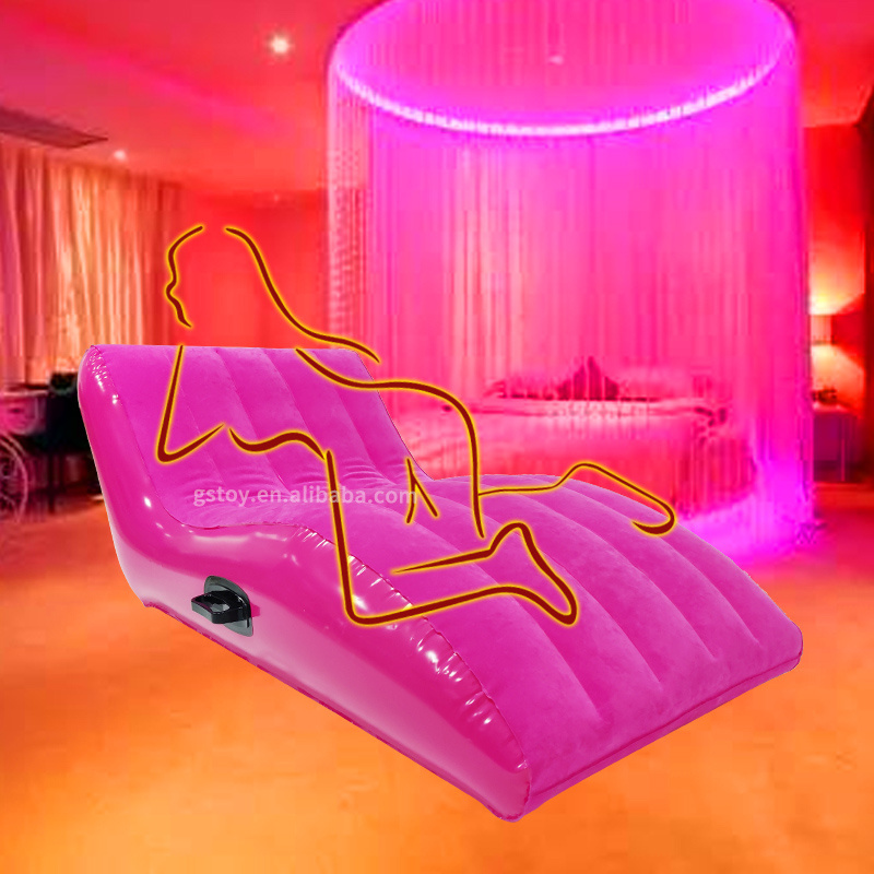 S Shape Magic Sofa Deeper Position Support Flocking Inflatable Sex Sofa