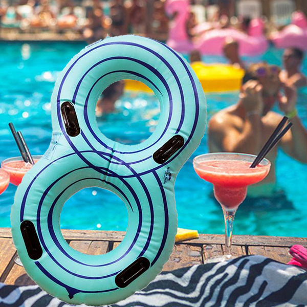 water swimming pool float circle tube double size adult inflatable swim ring with handles