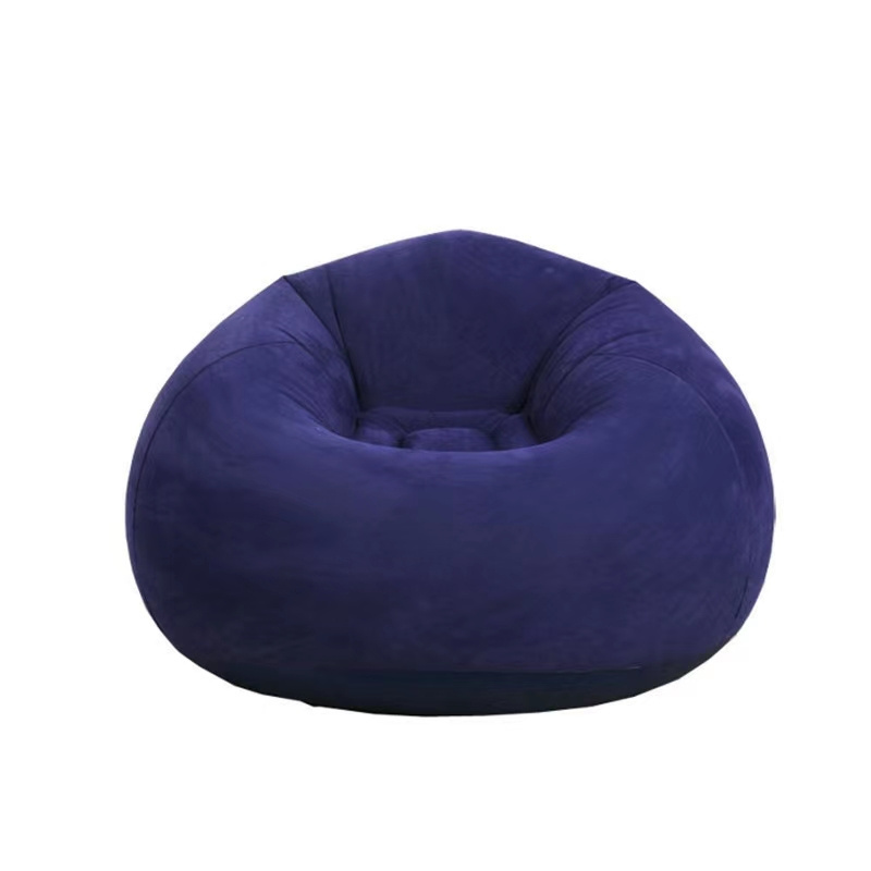 Wholesale Foldable Flocking Inflatable Sofa Blue Lounger Couch Ultra Soft for Home Living Room Bedroom