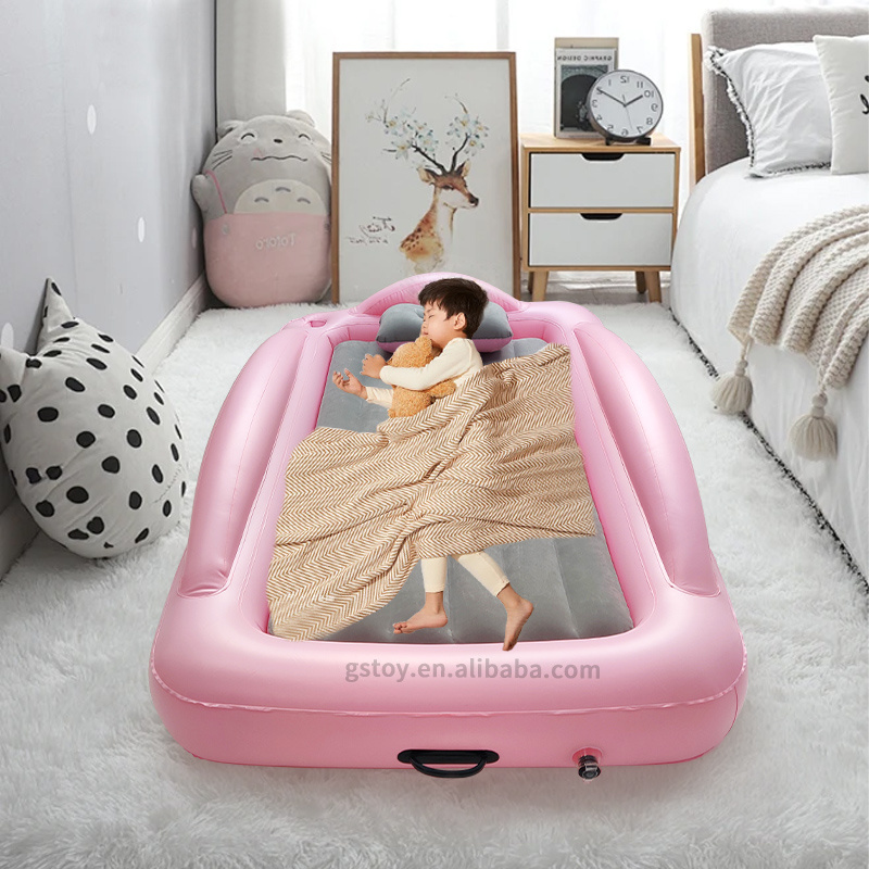 Floor Sleeping Mattress Beds Inflatable Pink Toddler Bed for Girls