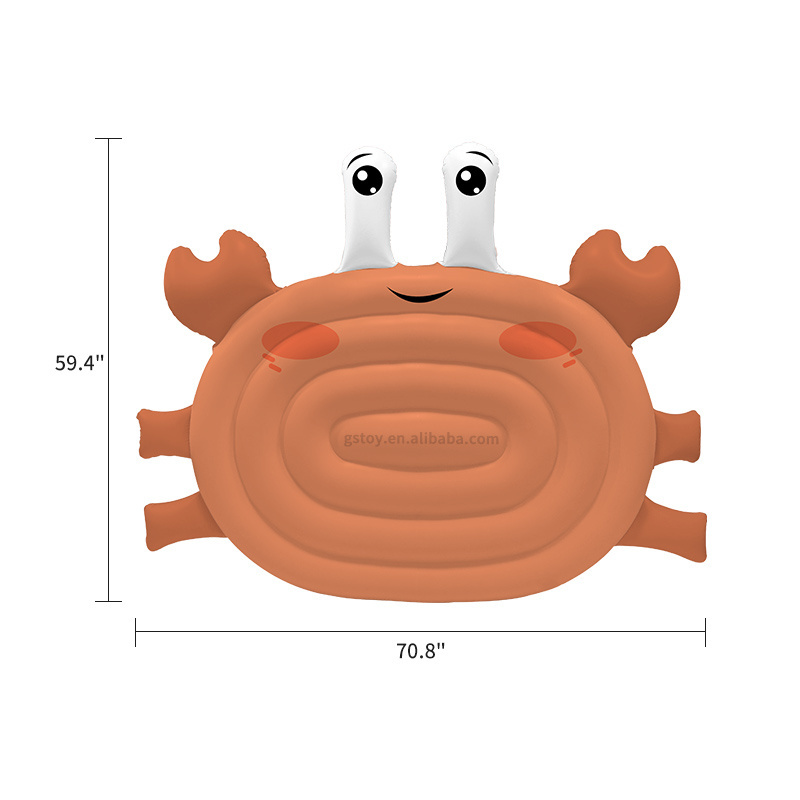 Cartoon crab PVC swimming floating board animal ride ones inflatable swim pool float